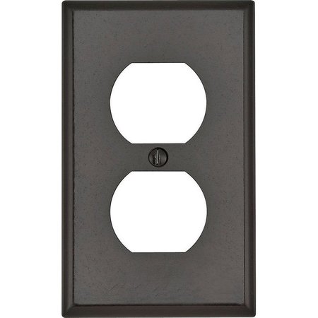 LEVITON Brown 1 gang Thermoset Plastic Duplex Outlet Wall Plate 85003-000